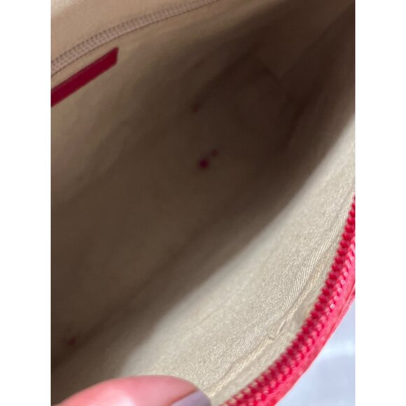 Rare Y2K Kate Spade New York Boar Skin Red Leather Shoulder Made In Ital - Picture 13 of 15